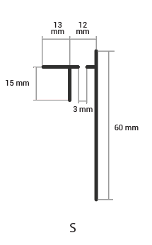 S - ukončovací lišta
